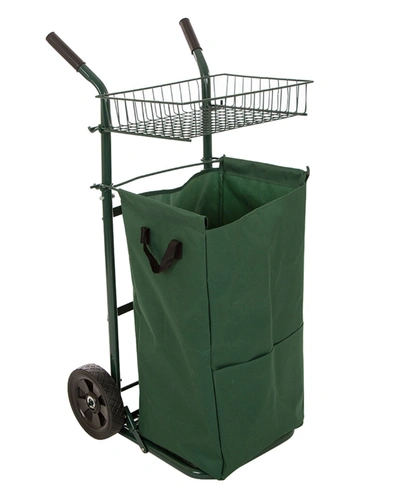 Glitzhome Steel Outdoor Cleaning Garden Cart With Detachable Polyester Leaf Trash Bag, 40.5" In Green