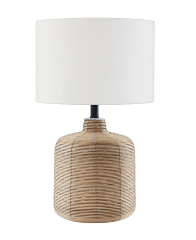 Hudson & Canal Jolina Oversized Table Lamp In Rattan And Brass