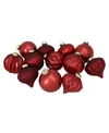 Northlight 12 Count And Multi Finish With Various Shaped Christmas Ornaments In Red