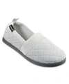Isotoner Signature Quilted Memory Foam Microterry Slip On Slippers In Light Gray