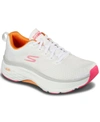 Skechers Women's Max Cushioning Arch Fit Walking Sneakers From Finish Line In White/pink/orange