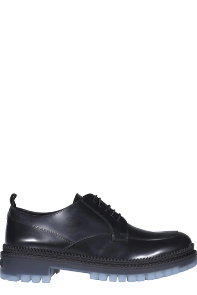 Jimmy Choo Benji Leather Derby Shoes In Black