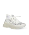 Steve Madden Maxima-r White Multi Rhinestone Chunky Sneakers In Rhinestone