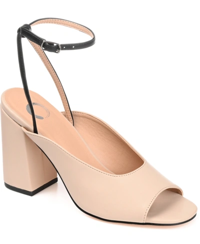 Journee Collection Women's Calypso Block Heels In Nude