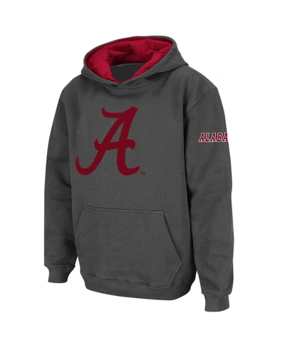Stadium Athletic Youth Boys Charcoal Alabama Crimson Tide Big Logo Pullover Hoodie