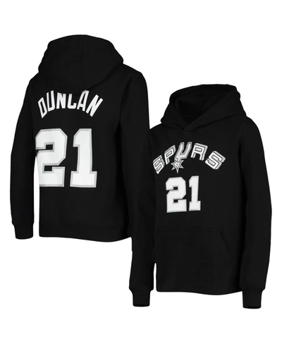Mitchell & Ness Youth Boys Tim Duncan Black San Antonio Spurs Hardwood Classics Name And Number Pullover Hoodie
