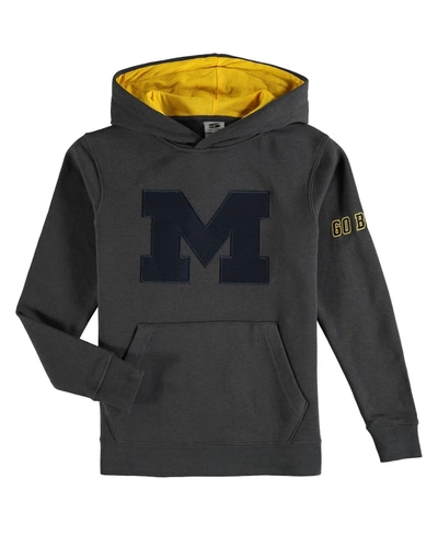 Stadium Athletic Youth Boys Charcoal Michigan Wolverines Big Logo Pullover Hoodie