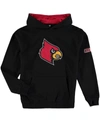Stadium Athletic Big Boys Black Louisville Cardinals Big Logo Pullover Hoodie In Black