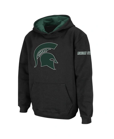 Stadium Athletic Youth Boys Black Michigan State Spartans Big Logo Pullover Hoodie