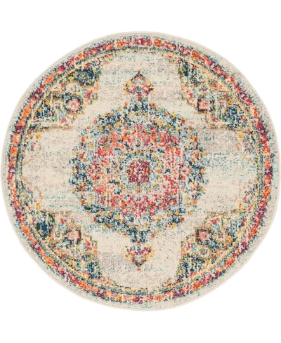 Bayshore Home Closeout!  Lorem Lor1 3' 3" X 3' 3" Round Area Rug In Ivory