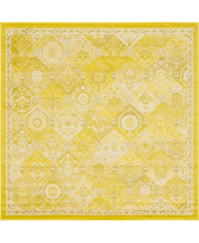 Bayshore Home Closeout!  Lorem Lor2 8' X 8' Square Area Rug In Yellow