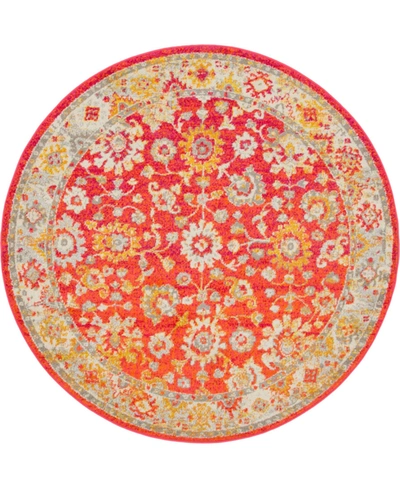 Bayshore Home Closeout!  Lorem Lor3 6' X 6' Round Area Rug In Red