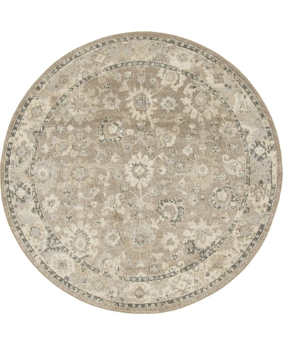 Bayshore Home Closeout!  Lorem Lor3 6' X 6' Round Area Rug In Light Brown