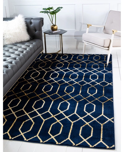 Marilyn Monroe Closeout!  Glam Mmg001 9' X 12' Area Rug In Navy Blue