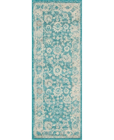 Bayshore Home Closeout!  Lorem Lor3 2' 2" X 6' Runner Area Rug In Turquoise