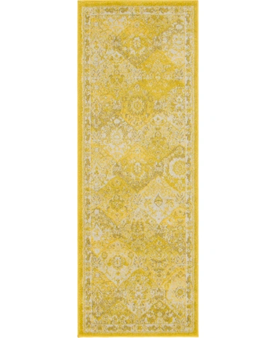 Bayshore Home Closeout!  Lorem Lor2 2' 2" X 6' Runner Area Rug In Yellow