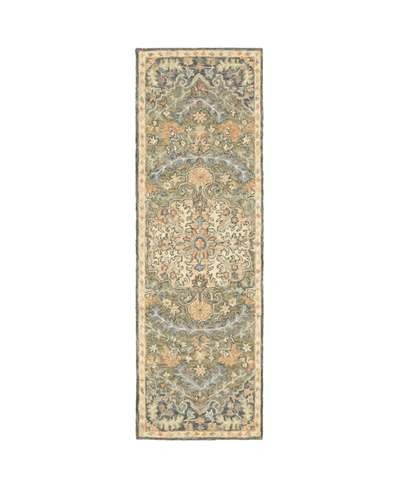 Jhb Design Alfresco Alf01 Blue 2'6" X 8' Runner Rug In Gray