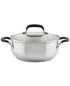 KITCHENAID STAINLESS STEEL 4 QUART INDUCTION CASSEROLE WITH LID