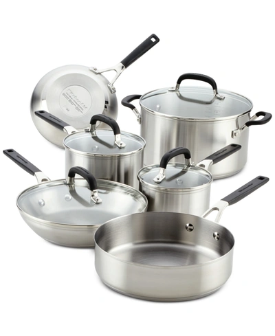 Kitchenaid Stainless Steel 10-pc. Cookware Set In Silver