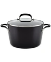Kitchenaid Hard Anodized 8 Quart Nonstick Stockpot With Lid In Black