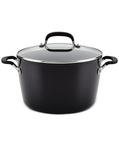 Kitchenaid Hard Anodized 8 Quart Nonstick Stockpot With Lid In Black