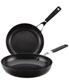 Kitchenaid Hard-anodized 2 Piece Induction Nonstick Frying Pan Set In Black
