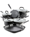 Kitchenaid 10-pc. Hard-anodized Nonstick Cookware Set In Black