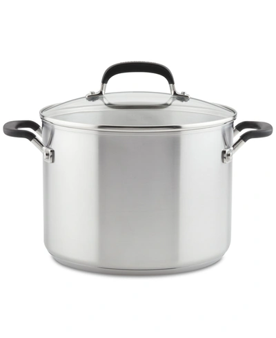 KITCHENAID STAINLESS STEEL 8 QUART INDUCTION STOCKPOT WITH MEASURING MARKS AND LID