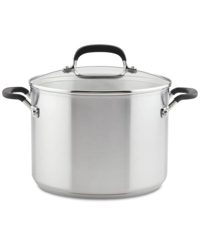 Kitchenaid Brushed Stainless Steel 8-qt. Stockpot With Lid In Silver