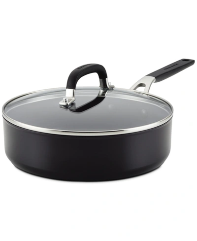 Kitchenaid Hard Anodized Nonstick Saute Pan With Lid, 3-quart In Black