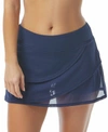 Coco Reef Illusion-overlay Swim Skirt Women's Swimsuit In Navy Captain