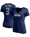 Fanatics Women's Russell Wilson College Navy Seattle Seahawks Player Icon Name And Number V-neck T-shirt In College Navy