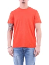 Majestic V-neck Linen-blend T-shirt In Orange