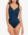 MIRACLESUIT ROCK SOLID REVELE TWIST-FRONT ALLOVER SLIMMING UNDERWIRE ONE-PIECE SWIMSUIT WOMEN'S SWIMSUIT