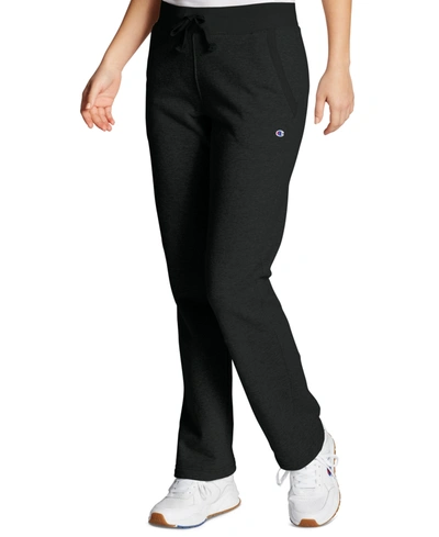 Champion Women's Powerblend Fleece Straight Leg Sweatpants In Black