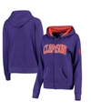 Colosseum Women's Clemson Tigers Arched Name Full-zip Hoodie In Purple