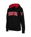 Colosseum Women's Stadium Athletic Black Texas Tech Red Raiders Arched Name Full-zip Hoodie In Black