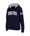 Colosseum Women's Stadium Athletic Navy Utah State Aggies Arched Name Full-zip Hoodie In Navy