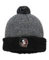 TOP OF THE WORLD WOMEN'S BLACK FLORIDA STATE SEMINOLES SNUG CUFFED KNIT HAT WITH POM