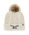 47 Brand Women's Cream Philadelphia Eagles Meeko Historic Logo Cuffed Knit Hat In Cream