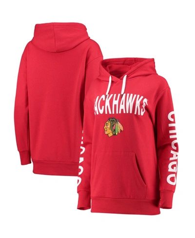 G-iii 4her By Carl Banks Women's Red Chicago Blackhawks Extra Inning Pullover Hoodie