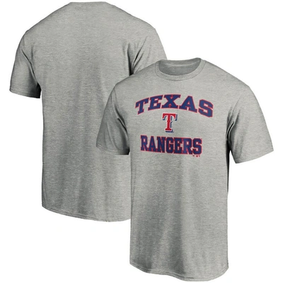 Fanatics Men's Heathered Gray Texas Rangers Heart Soul T-shirt In Heather Gray