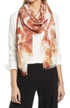 NORDSTROM EYELASH TRIM PRINT CASHMERE & SILK WRAP