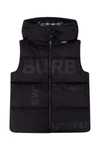 BURBERRY BURBERRY KIDS LOGO PRINTED HOODED PUFFER VEST