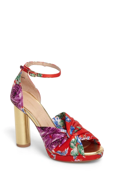 Chinese Laundry Flory Knotted Sandal In Red Fabric