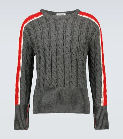 Thom Browne Grey Merino Wool Sweater In 035 Med Grey