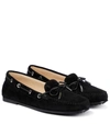 Tod's City Heaven Suede Loafers In Black