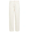 Frame Ultra High Rise Barrel Jeans In Ecru