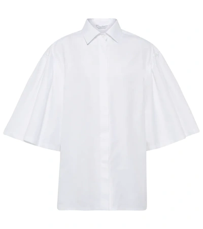 Max Mara Tamigi Flounce-sleeve Oversized Shirt In Optical White
