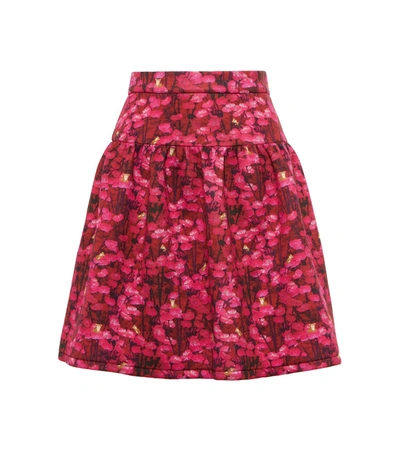 Max Mara Gubbio Floral Jersey Miniskirt In Pink